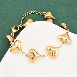 Золотой 304 Браслеты-цепочки из нержавеющей стали в форме сердца для подарка на День святого Валентина, золотые, 8 дюйм (20.2 см), эксдендер: 68мм