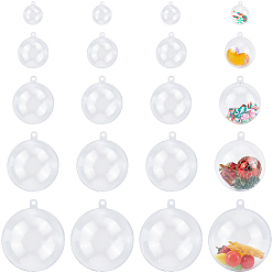 Прозрачный 25шт. 5 стили прозрачные акриловые рождественские шары подвески, круглые, прозрачные, 36~80x30~70 мм, отверстие : 3~4 мм, внутренний диаметр: 29~67.5 мм, 5 шт / стиль