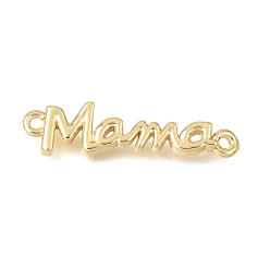 Золотой Подвески-коннекторы из латуни с надписью «Мама» ко Дню матери., долговечный, без кадмия и без свинца, стойки покрытие, золотые, 6.5x25x2 мм, отверстие : 1.2 мм