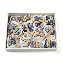 Кварц Гальваника природный кварцевая жеода рог изобилия образец минерала, кластер необработанных кристаллов, Целебный кристалл в подарок для домашнего декора, с бумажной коробкой, 40.5~51.5x26~37x31~40 мм