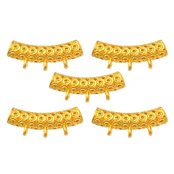 Matte Gold Color Hollow Alloy Curved Tube Bails, Loop Bails, Hanger Links, Matte Gold Color, 9.5x23.5x5mm, Hole: 1.4mm, Inner Diameter: 3mm