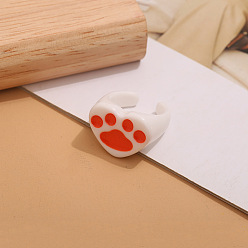 Белый Открытые манжеты из смолы, отпечаток лапы, белые, внутренний диаметр: 16~19 мм