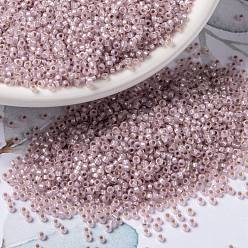 (RR2357) Silverlined Pale Rose Opal MIYUKI Round Rocailles Beads, Japanese Seed Beads, (RR2357) Silverlined Pale Rose Opal, 15/0, 1.5mm, Hole: 0.7mm, about 27777pcs/50g