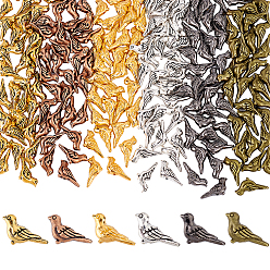 (52) Непрозрачная лаванда 180 шт 6 цвета бусины из сплава тибетского стиля, птица, разноцветные, 7x14x4.5 мм, отверстие : 1 мм, 30 шт / цвет