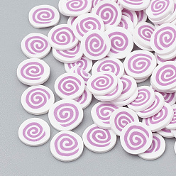 Фиолетовый Ручной полимерной глины украшения искусства ногтя, Модные уходу за ногтями, без отверстия , питание, фиолетовые, 4~9x3~7x0.1~3 мм