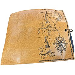 Седло Коричневый Карта сокровищ узор ручка из искусственной кожи свернуть, канцелярские карандаши, седло коричневый, 205x310 мм