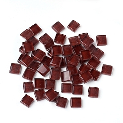 Coconut Brown Mosaic Glass Tiles, Stained Square Pieces, for Home Decoration or DIY Crafts, Coconut Brown, 9.5x9.5x4~4.5mm, about 300pcs/bag