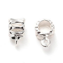 Серебро Поручни из сплава для покрытия стойки, петля под залог, серебряные, 10.5x6x7 мм, отверстие : 1.4 мм, внутренний диаметр: 4.7 мм