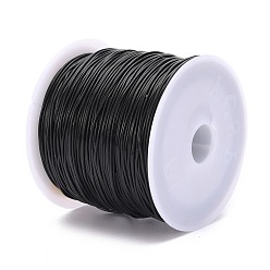 Black Round Crystal Elastic Stretch Thread, for Bracelets Gemstone Jewelry Making Beading Craft, Black, 1mm, about 30.6 yards(28m)/roll