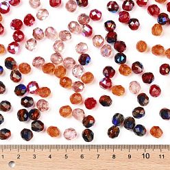 Red Fire-Polished Czech Glass Beads, Faceted, Ananas, Red, 7.5~8x8mm, Hole: 1.2mm, about 120pcs/bag