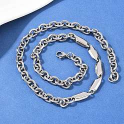 Нержавеющая Сталь Цвет 304 ожерелья из ромбовидной цепи из нержавеющей стали для мужчин и женщин, ручная полировка, не тускнеет, цвет нержавеющей стали, 20.87 дюйм (53 см)