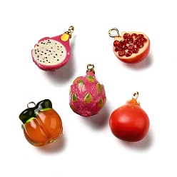 Mixed Shapes Латунные подвески из акрила, без свинца и без кадмия, стойки покрытие, долговечный, золотые, разнообразные, 13.5~20x11.5~12x6~11 мм, отверстие : 1.4~1.8 мм