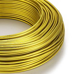 Yellow Round Aluminum Wire, Flexible Craft Wire, for Beading Jewelry Doll Craft Making, Yellow, 12 Gauge, 2.0mm, 55m/500g(180.4 Feet/500g)