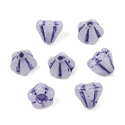 Лиловый Чешские прессованные стеклянные бусины, цветок колокольчик, сирень, 6.5x5.5 мм, отверстие : 0.8 мм, около 1190 шт / упаковка