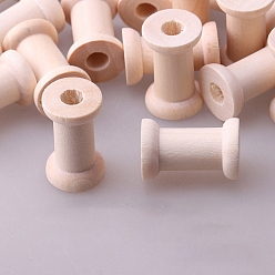 Античный Белый Деревянные пустые катушки для проволоки, нить шпульки, старинный белый, 30x22 мм, отверстие : 6 мм
