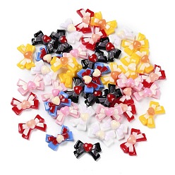 (52) Непрозрачная лаванда Непрозрачные кабошоны из смолы, бантом, разноцветные, 7.5x11.5x3.5 мм