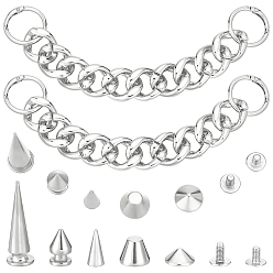 Платина 2шт. пряжки из полиэтилена, с сплава цинка застежками, с 40 наборами шипов винтовых шпилек, платина, 220 мм