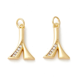 Letter A Подвески из экологически чистой латуни с микропаве из прозрачного кубического циркония, долговечный, реальный 18 k позолоченный, без кадмия, без никеля и без свинца, letter.a, 17.5x13x3 мм, отверстие : 3.5 мм