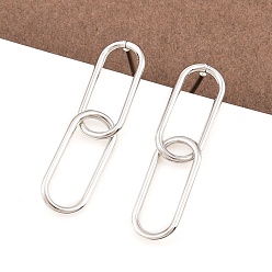 Нержавеющая Сталь Цвет Овальные 316 из нержавеющей стали мотаться серьги стержня, с 304 берушами из нержавеющей стали и 316 штифтами из нержавеющей стали, цвет нержавеющей стали, 31~31.5x7.5 мм