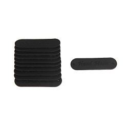 Черный Овальные этикетки с надписью из искусственной кожи ручной работы, для джинсов своими руками, , обуви, аксессуары для шляп, чёрные, 45x12 мм