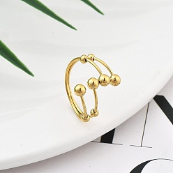 Настоящее золото 14K Ионное покрытие (ip) 304 манжеты из нержавеющей стали, круглые, реальный 14 k позолоченный, размер США 8 1/2 (18.5 мм)