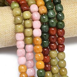 (52) Непрозрачная лаванда Натуральный Malaysia нефритовые бусы пряди, окрашенная и подогревом, баррель, разноцветные, 9.5~10x8.5 мм, отверстие : 1 мм, около 37~38 шт / нитка, 14.57''~14.96'' (37~38 см)