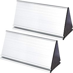Silver Triangle Aluminium Alloy Table Top Display Stand, Double Sided, Silver, 84x200x96mm