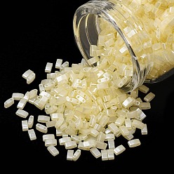 (HTL513) Butter Cream Ceylon Миюки половина бусины тила, японский бисер, 2 отверстие, (htl513) сливочное масло цейлон, 5x2.3x1.9 мм, отверстие : 0.8 мм, Около 1250 шт / 50 г