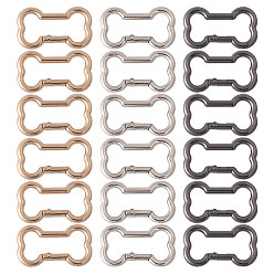 (52) Непрозрачная лаванда 18шт. 3 цвета цинковый сплав карабины для скалолазания, ключевые застежками, кость, разноцветные, 48.5x28x4 мм, внутренний диаметр: 39.5x19 мм, 6 шт / цвет