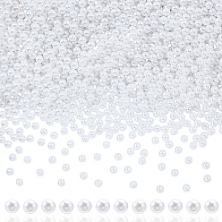 Белый Абс пластиковые жемчужные бисера, без отверстия , круглые, белые, 6 мм, 3500 шт / комплект