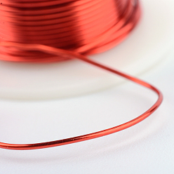Red Round Copper Jewelry Wire, Red, 24 Gauge, 0.5mm, about 59.05 Feet(18m)/roll