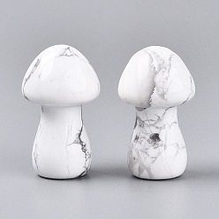 Африканский Бирюза(яшма) Украшения для демонстрации грибов из натурального говлита, фигурка для украшения домашнего рабочего стола, 35~37x21~22.5x21~22.5 мм