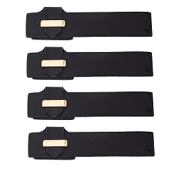 Black PU Imitation Leather Sew on Toggle Buckles, Tab Closures, Cloak Clasp Fasteners, with Alloy Finding, Black, 142x38x9mm