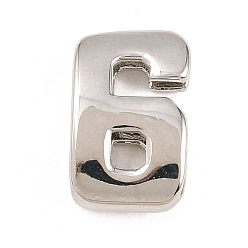 Платина Номер 6 латунные бусины, долговечный, стойки покрытие, без свинца и без кадмия, платина, 14x9x5 мм, отверстие : 11x3 мм