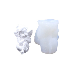 Белый Силиконовые формы для статуэтки ангела «сделай сам», Портретная скульптура, формы для литья из смолы, для уф-смолы, изготовление изделий из эпоксидной смолы, белые, 3 мм, готово: 46x53x65мм