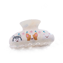 Белый Дым Заколки для волос из ПВХ с изображением животных, серый, 84x47x48 мм