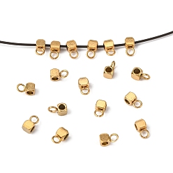 Золотой Ионное покрытие (ip) 304 дуги из нержавеющей стали, петля под залог, кубик бусины залог, золотые, 6x3x3 мм, отверстие : 1.6 мм