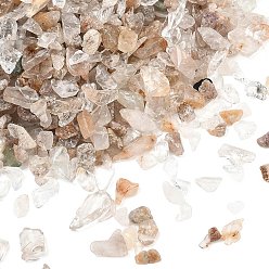 Rutilated Кварц Натуральные разноцветные бусины из рутилового кварца, чип, нет отверстий / незавершенного, 2~6x3~10x1~4 мм