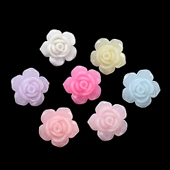 (52) Непрозрачная лаванда Пластиковые шарики, имитация желе, цветок, разноцветные, 18x18.5x11.5 мм, отверстие : 2 мм, Около 454 шт / 500 г