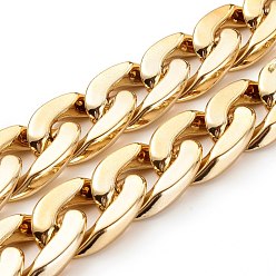 Light Gold Обшивка из пластика ccb ручной работы, витые цепочки, несварные, золотой свет, 39x24x8 мм, около 39.37 дюйм (1 м) / прядь