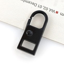 Black Alloy Detachable Zipper Slider Pull Tab, for Luggage Clothing Jackets Backpacks, Electrophoresis Black, 2.2x1.1cm