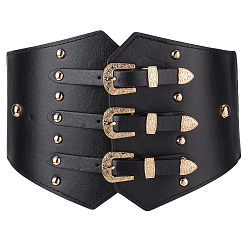 Черный 1Пояса из искусственной кожи с эластичным ремнем и металлическими заклепками для мужчин и женщин, золотые, чёрные, 670x153x18 мм