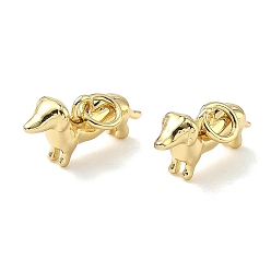 Настоящее золото 18K Латунные подвески, собака прелести, без кадмия и без свинца, долговечный, стойки покрытие, реальный 18 k позолоченный, 8.5x15x4 мм, Перейти кольцо: 5x0.8 мм, внутренний диаметр: 3.5 мм