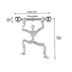 Human 304 ниппельный хомут из нержавеющей стали, цвет нержавеющей стали, человек, 32x29 мм