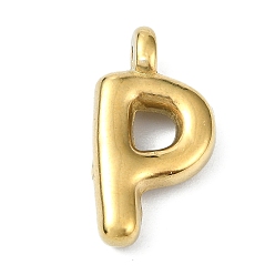 Letter P Ионное покрытие (ip) 304 подвески из нержавеющей стали, буквенное очарование, реальный 18 k позолоченный, Письмо P, 19.5x10.5x4 мм, отверстие : 1.6 мм