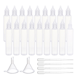Weiß PE-Quetschflaschen-Kits, mit Kunststoff Trichter Trichter & Tropfer, weiß, 22x120 mm, Kapazität: 30 ml (1.01 fl. oz)