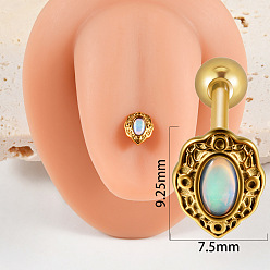 Золотой Каплевидная форма 304 прямая штанга из нержавеющей стали со стразами 15 калибровочные кольца для пирсинга языка для женщин и мужчин, золотые, 16 мм, штифты : 1.6 мм