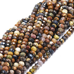Pietersite Natural Pietersite Beads Strands, Faceted, Rondelle, 5.5~6x4~4.5mm, Hole: 1mm, about 95pcs/strand, 15.59''(39.6cm)