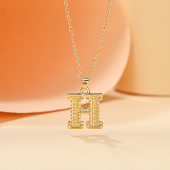 Letter H Ожерелья с подвесками в виде инициалов из сплава, золотые, Письмо ч, 18.31 дюйм (46.5 см)