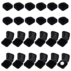 Black 24Pcs Velvet Jewelry Box, for Jewelry Display, Square, Black, 5.3x5.85x3.55cm